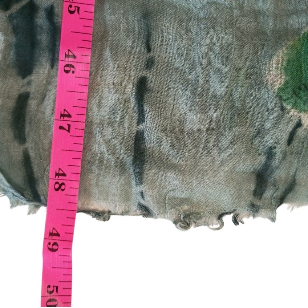 Vintage 3 Boho Bandhani Tie Dye Tassel Scarves Pink Teal Grey Lightweight Fringe - Picture 5 of 6